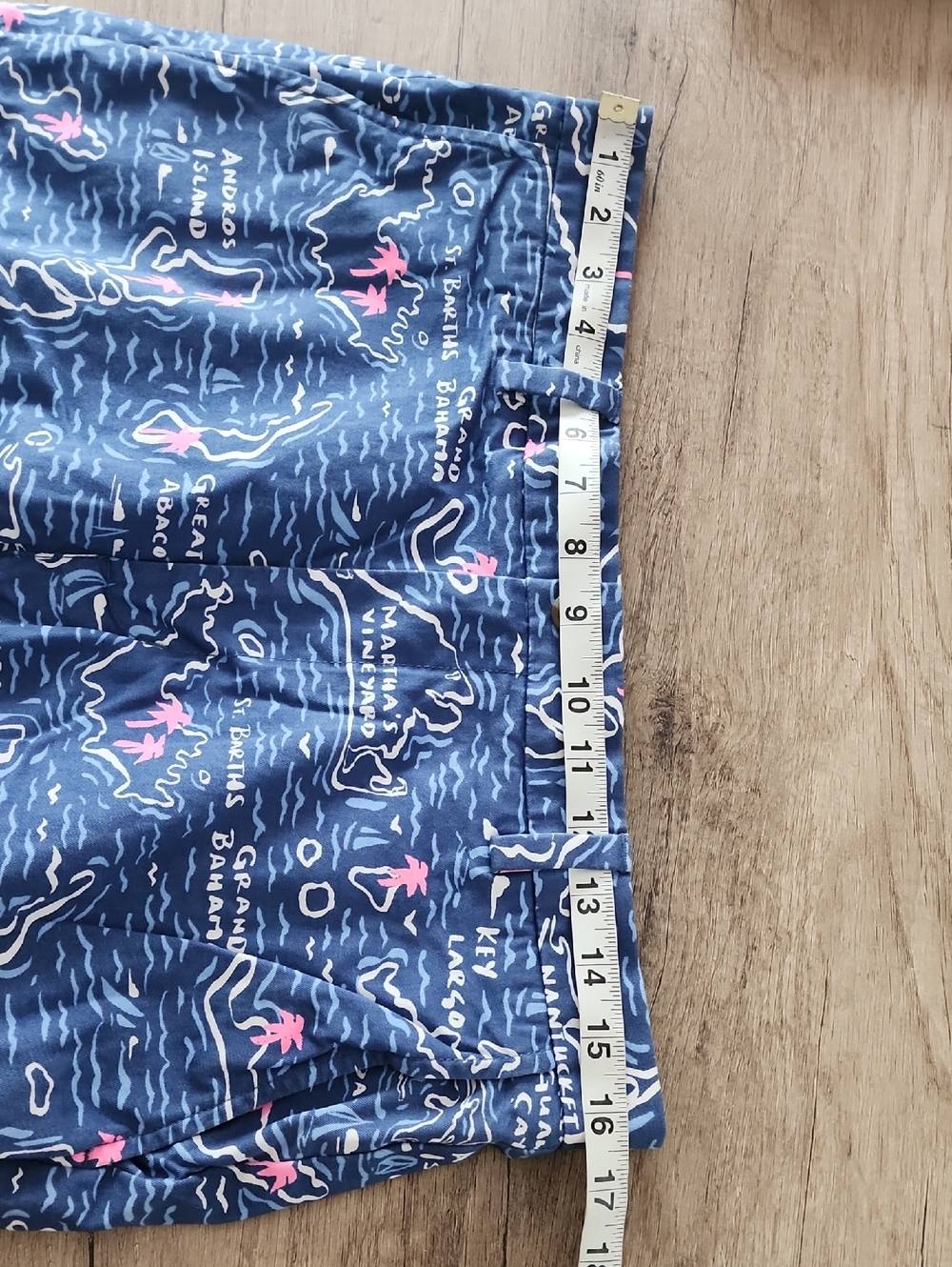 Vineyard Vines Island Map Print Chino Shorts Men's Size‎ 32 Preppy Coastal - Picture 4 of 6